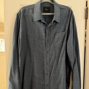 Rails Wyatt Crosshatch Button-Up Shirt- blue